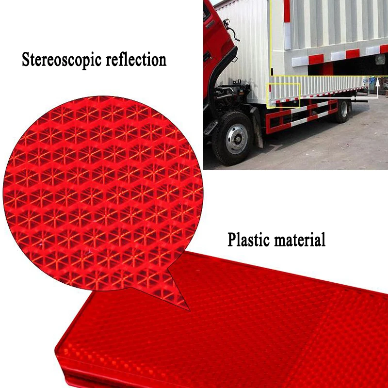 10pieces  Red and white plastic retro reflector Truck reflective safety for car