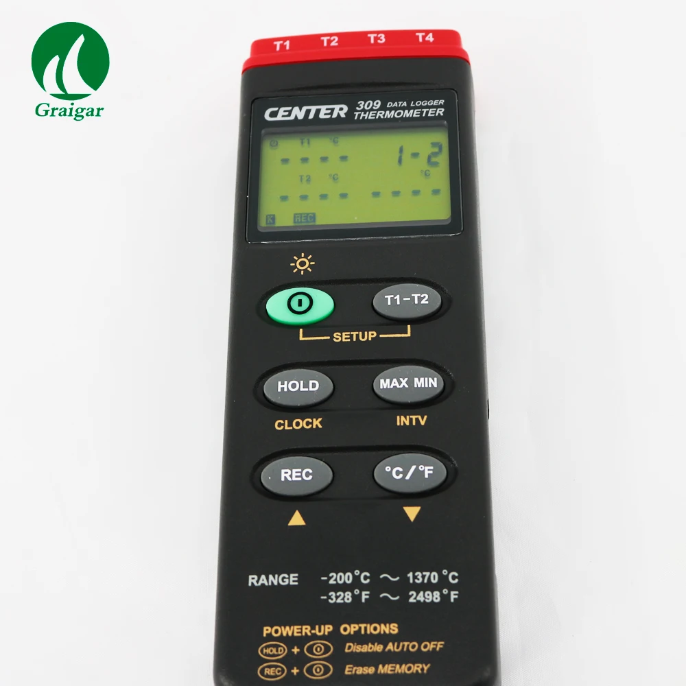 Центр 309 переносной цифровой термометр (K Тип/четыре канала/Datalogger/интерфейс