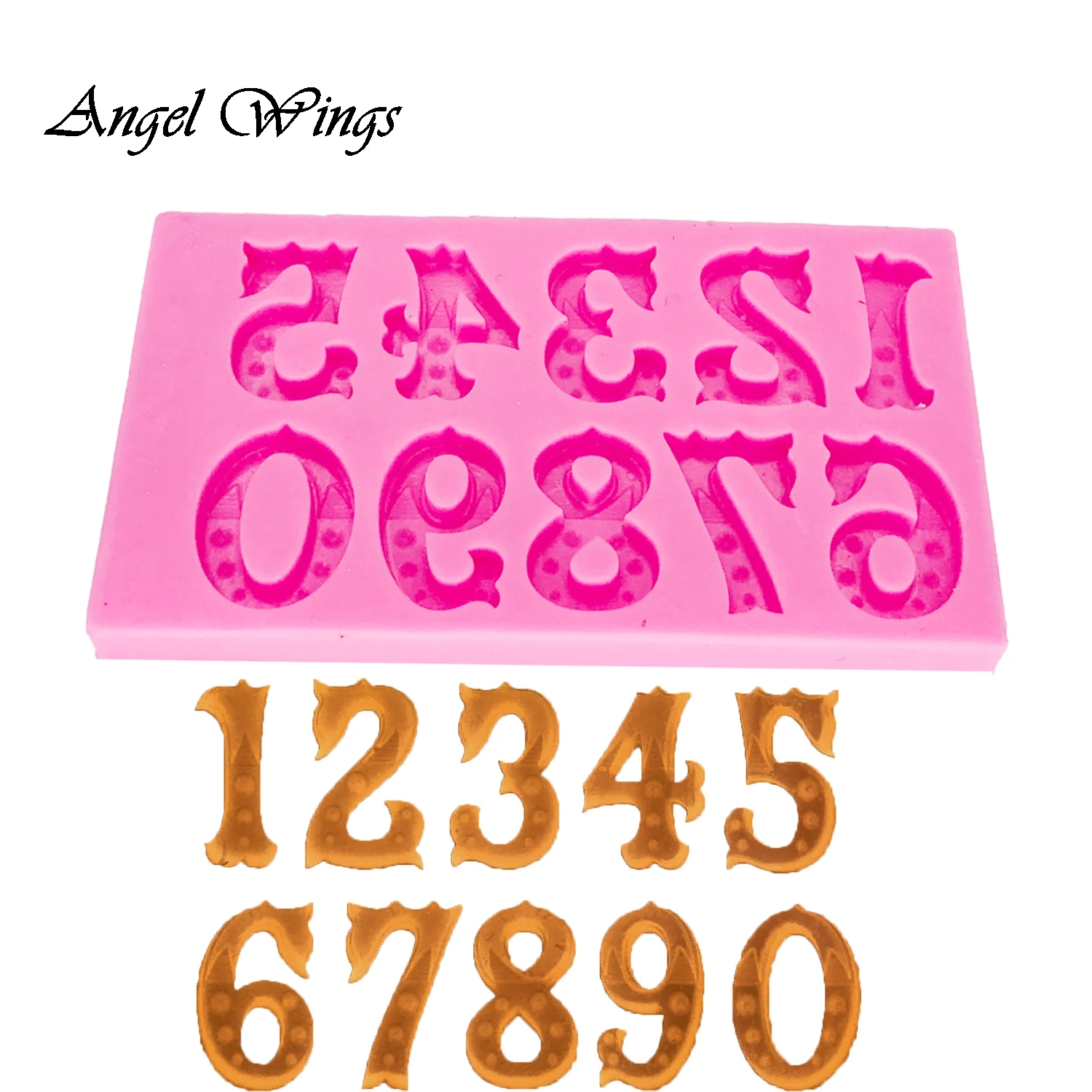 

Number 0-9 mould DIY Silicone mold for cake decorating fondant chocolate Clay Resin Sugar Craft Molds F1395