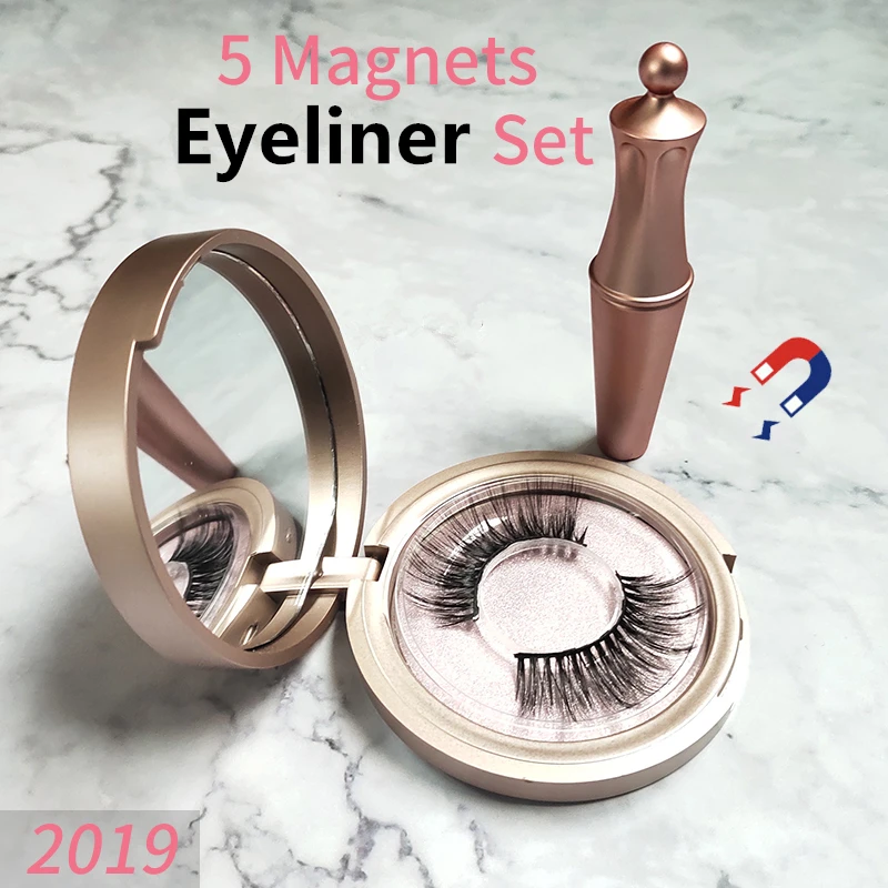 

Black Liquid EyeLiner Waterproof Smooth Easy To Wear Eye Liner Cosmetic 4ml Rose Gold Bottle Magnetic Eyeliner Makeup Eye Liner