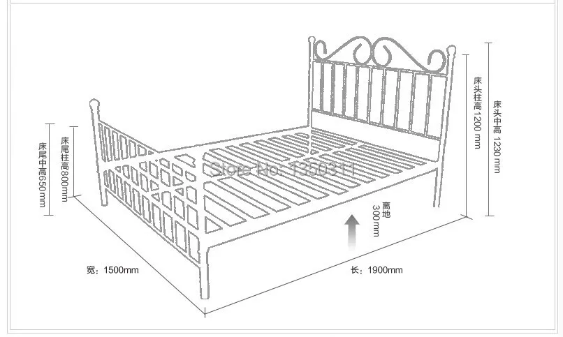 Simple European style Iron bed double bed 1.8 1.5 1.2 meters children bed white princess bed Simple European style Iron bed double bed 1.8 1.5 1.2 meters children bed white princess bed