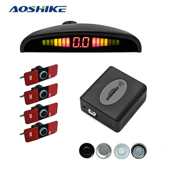 

AOSHIKE 16.5MM Parktronic LED Parking Sensor with 4 Sensors Kit LCD Parking Sensor System Backup 4 colors Original Buzzer