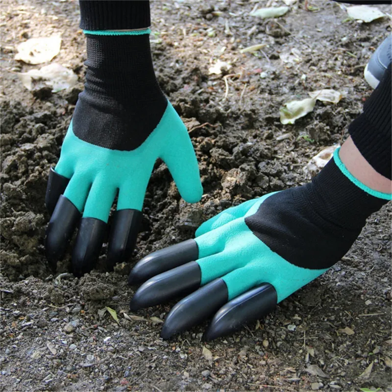 Садовые перчатки с когтями 4 ABS Пластик сад Genie резиновые перчатки быстро и легко копания и растений для копания посадки