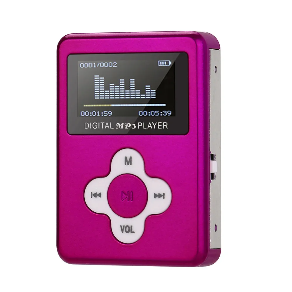 

HIPERDEAL New USB Mini MP3 Player LCD Screen Support 32GB Micro SD TF Card Fatty Screen Card MP3 Plum Button MP3 Player Ja16