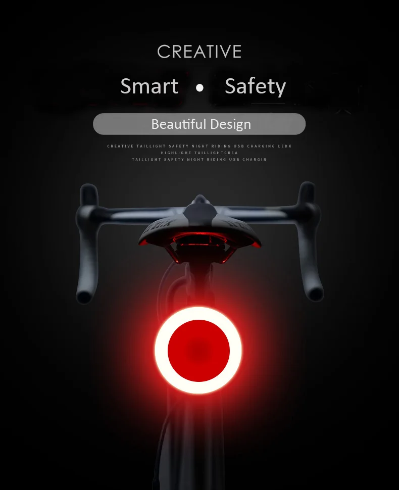 Маленький умный задний фонарь USB перезаряжаемая литиевая батарея Созвездие велосипедная часть Ebike Мерцающая безопасность горный велосипед