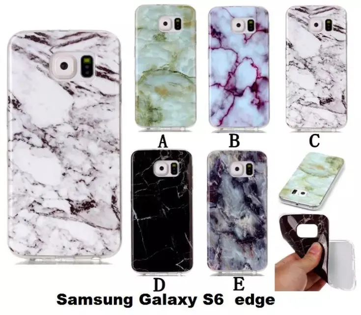Fashion Soft Slim Granite Marble Texture IMD Design TPU Back Case Cover For Samsung Galaxy S6 EDGE |