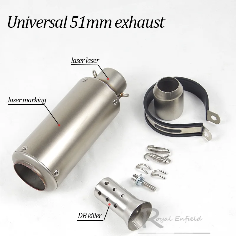 Envío libre motocicleta Escape silenciador Escape con DB asesino catalítico ajuste 51mm tubo de Escape para YAMAHA para HONDA