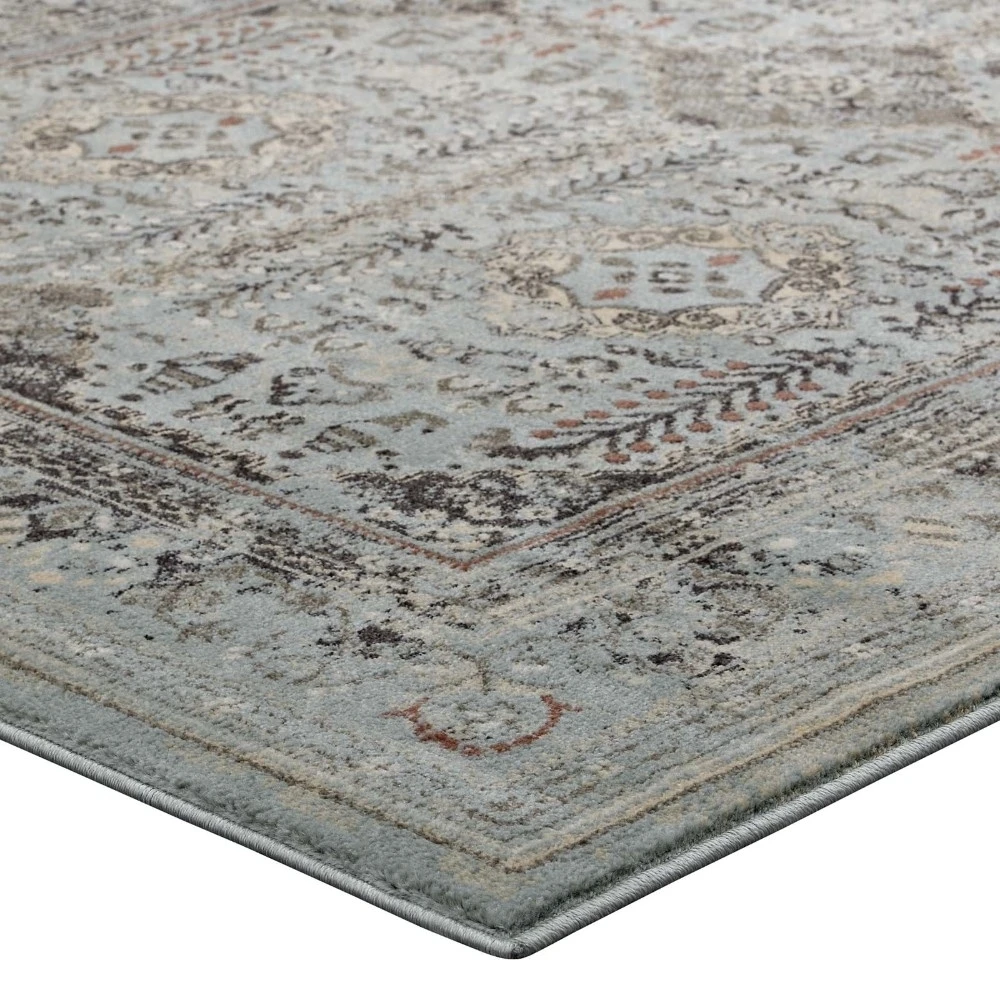 Enye Distressed Vintage Floral Lattice 5x8 Area Rug (2)