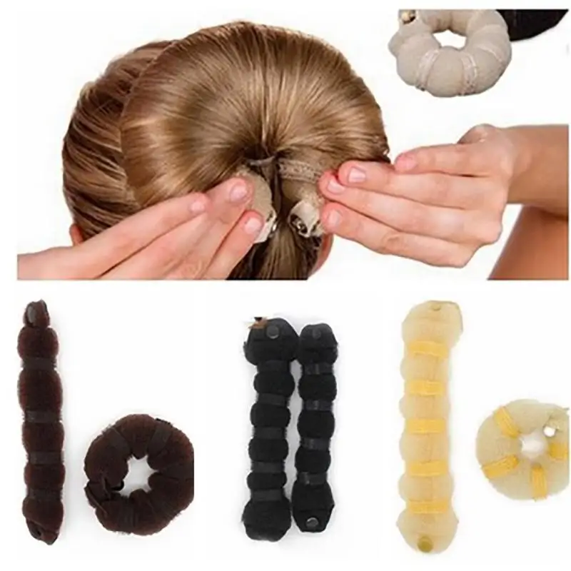 

Women Hair Styling Former Magic Sponge Bun Maker Donut Ring Shaper Foam Braider Tool For Girl's DIY Style Big size 1 pcs