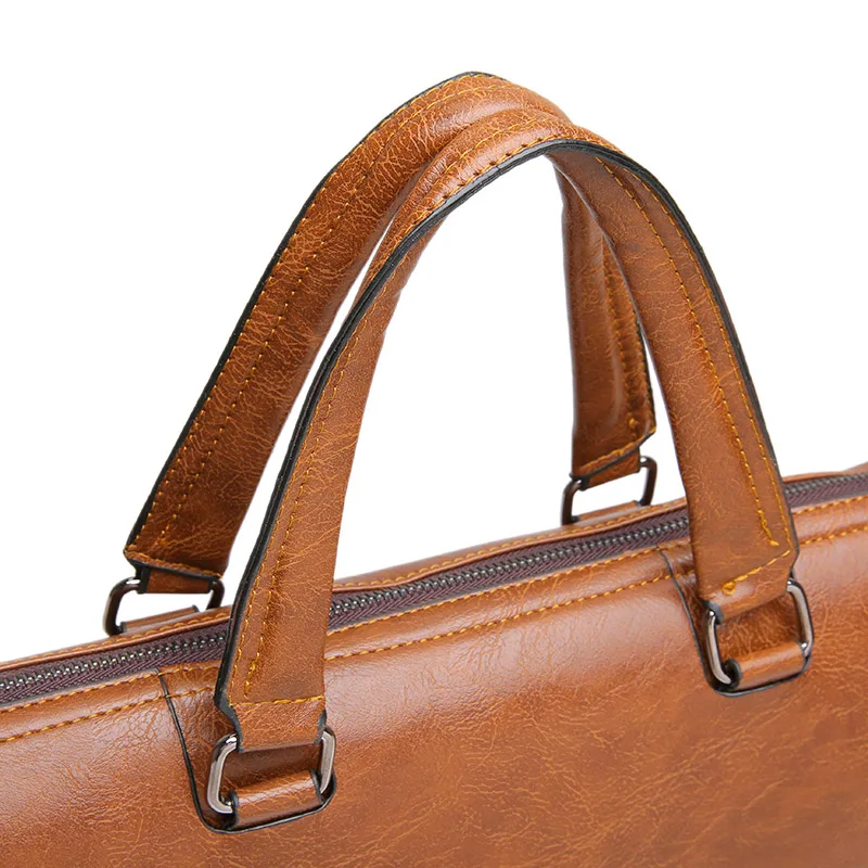 Мужской модный портфель jeep buluo, цвет хаки, сумка для документов, портфель для ноутбука 13", с плечевым ремнем, кожаная сумка, модель 6015, все сезоны