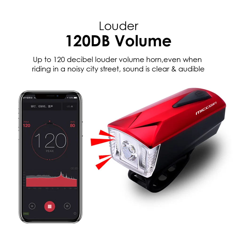 Sale Speaker Bike Light Bicycle Front Lights Horn Luces Bicicleta Luz Farol Lanterna Led Flashlight Bisiklet Lamba USB MTB Cycling 5