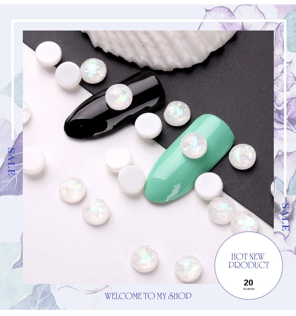 Blueness 20 шт./лот белый зеленый треснутый мрамор камни дизайн украшения для ногтей аксессуары из стразов шпильки для маникюра