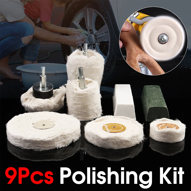 8Pcs Polishing Kit Dome Goblet Cylinder Mop Buffing Polish Wheel Rotary
