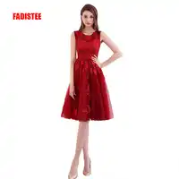 New arrival elegant Prom party Dresses Vestido de Festa A-line appliques lace short sashes style dress