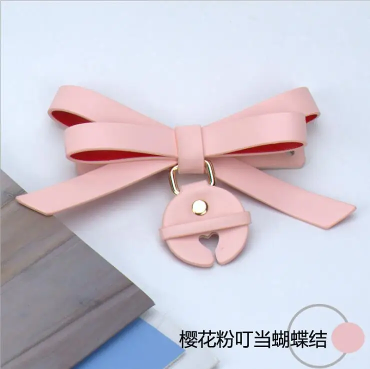 

Angelatracy Office Lady Bell Bow Fox Tail Japan Hot PU Bow Ornament Rivet Bullet Crossbody Backpack Bag Part Accessories
