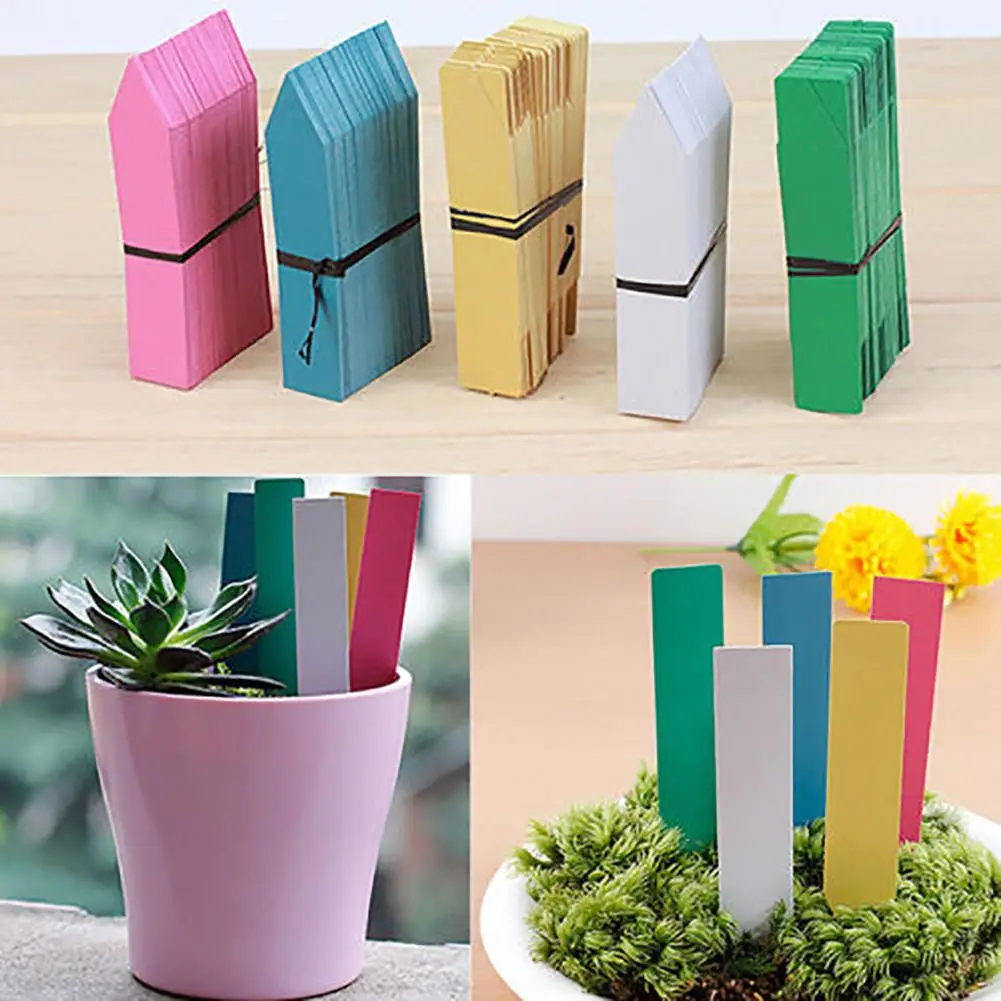 

100Pcs Garden Plant Pot Markers Plastic Stake Tags Yard Court Nursery Seed Label Plant Markers