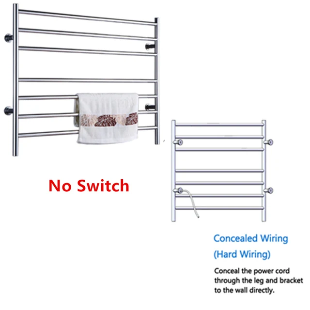 Home Improvement Wide chromed Finish SUS 304 Heated Towel Rail towel