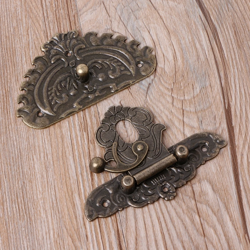 Antique Latches Catches Hasps Solid Clasp Buckles Agraffe Small Lock For Wooden Box Hardware,Vintage Heart Locks