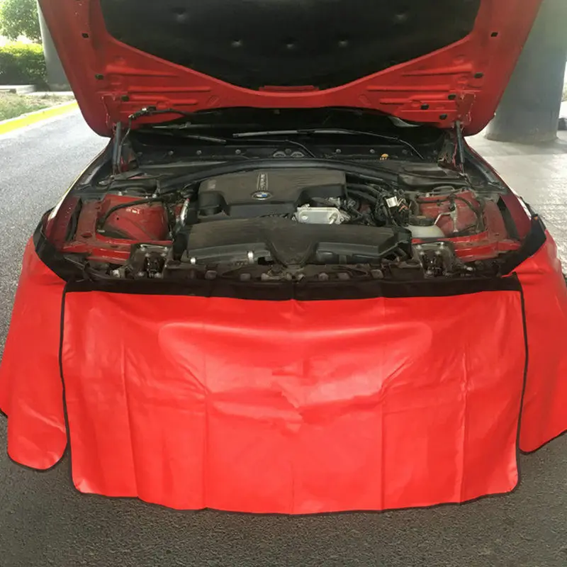 ALWAYSME 3 шт. набор автомобильный Автомобильный двигатель Магнитный крыло крышка коврик протектор захват автомобильный механик рабочий коврик с тяжелой нагрузкой - Название цвета: Red No Logo