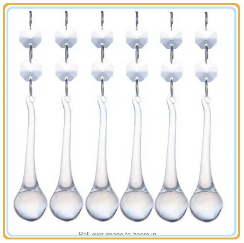 20pcs/lot 80*20mm Crystal Chandelier Parts+2 Beads Prism Suncatcher Glass Lighting
