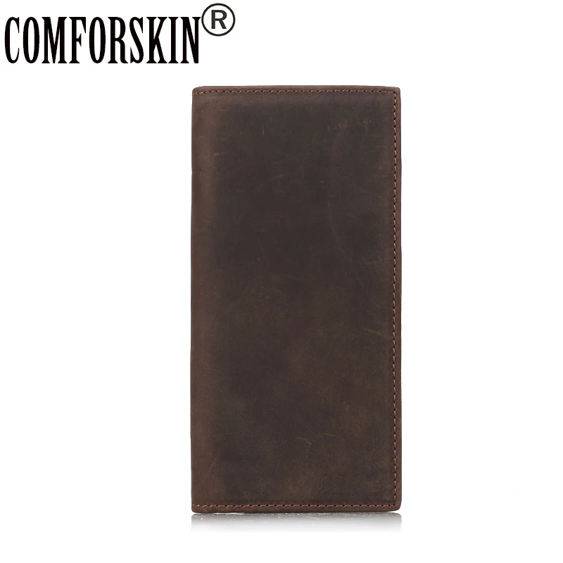 

COMFORSKIN Brand Designer Genuine Crazy Horse Leather Men's Wallet Multi-Card Bit Retro Card Wallets 2018 Card Wallet For Man