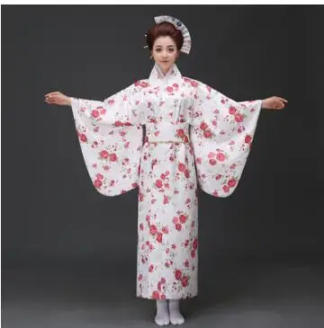 Классические Стиль японские кимоно Для женщин кимоно униформы Традиционная японская одежда 10 Стиль - Цвет: Белый