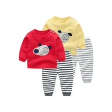 Детская одежда из чистого хлопка с длинными рукавами для маленьких девочек осенне-Весенняя повседневная одежда для маленьких мальчиков с изображением животных из мультфильмов верхняя одежда для детей от 1 года до 5 лет