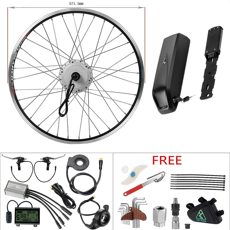 YOSE POWER 36V 350W 26'' Cassette Rear Wheel Hub Motor Kit Electric