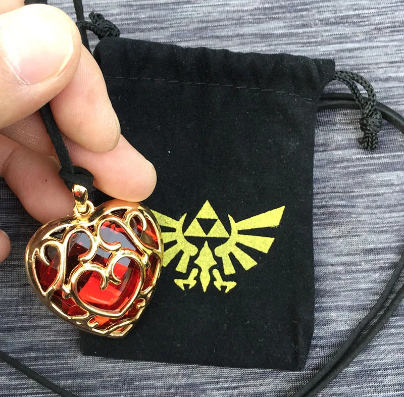 

Legend of Link Red Heart Necklace Pendant With Bag