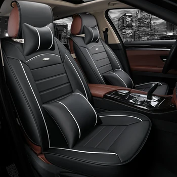 

WLMWL Universal Leather Car seat cover for Renault all models logan scenic fluence duster megane captur laguna kadjar Car seat