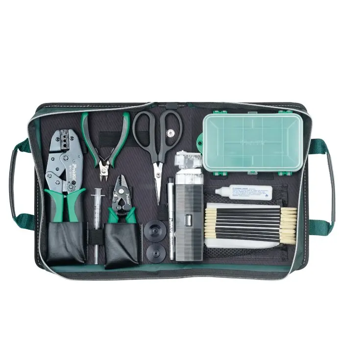

Free PP Newest ProsKit 1PK-940KN Tool Set 12 Pieces Fiber Optical Network Tool Set Wire stripper Toolbox Toolkit Hand Tools DIY