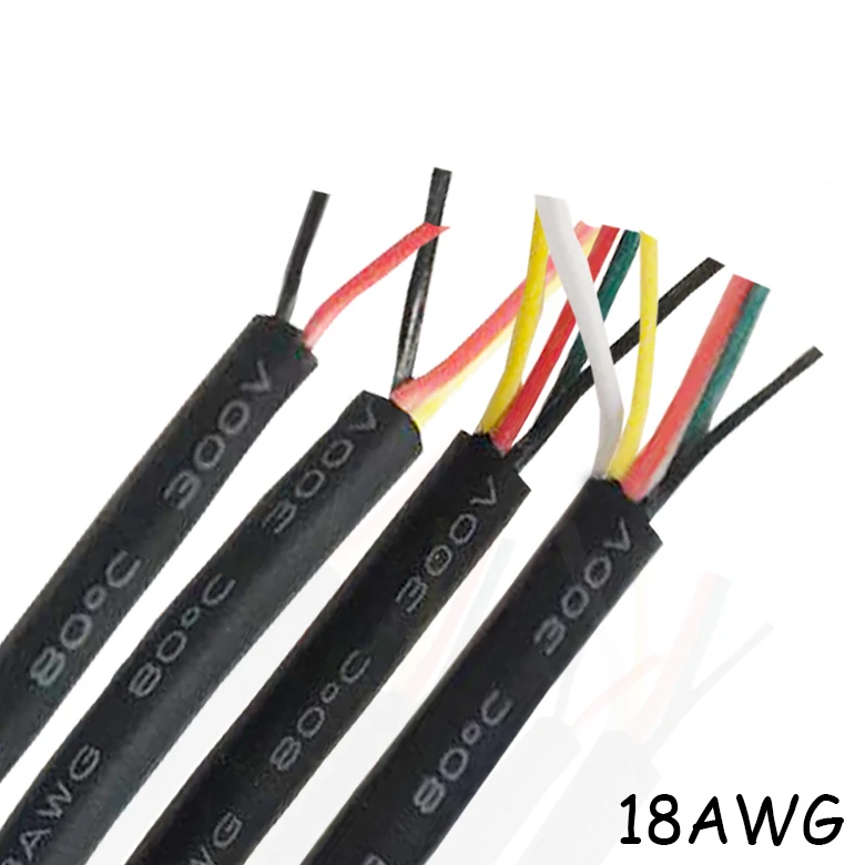 Гибкий провод из луженой Медь 18AWG для детей возрастом 2, 3, 5, core 0.75MM2 0,75 с квадратными каблуками ПВХ USB кабель для мыши разъем электрические провода с разъемом