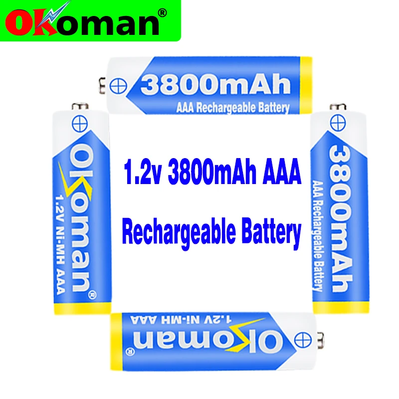 

4/8/12/16/20pcs AAA 3800mAh 3A 1.2V Ni-MH Yellow Rechargeable Battery Cell for MP3 RC Toys led flashlight torch light