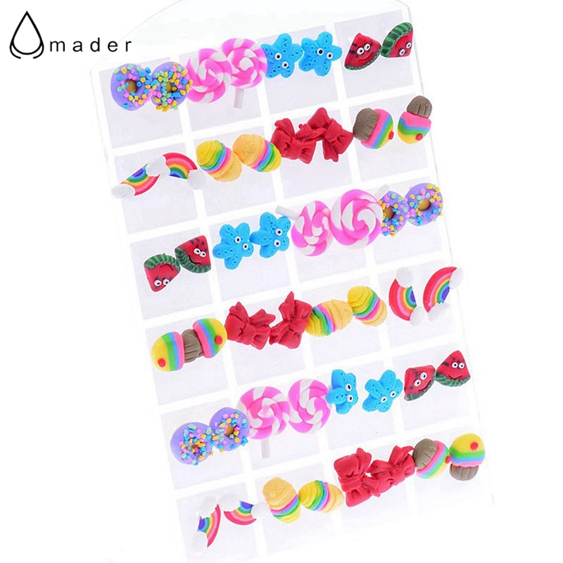 Женские серьги гвоздики из экологически чистого пластика 24 пары|stud earrings|stud earrings