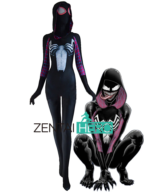 Бесплатная доставка DHL новинка 2017 года костюм для хеллоуина Venom-Gwen детей/взрослых