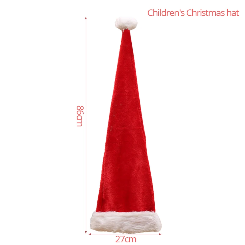 Длинная Рождественская шапка для взрослых и детей, плюшевая шапка Санта-Клауса, Новогоднее украшение для рождественской вечеринки - Цвет: Children