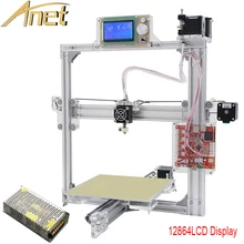 Anet a2 серебристого цвета автоматическое выравнивание 3d металл принтер 3d принтер комплект DIY Легко Соберите С Бесплатным 10 м Нити 8 ГБ SD карты ЖК-