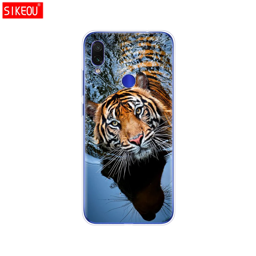Силиконовый чехол для Xiaomi Redmi Note 7 pro с рисунком волка тигра Льва леопарда медведя