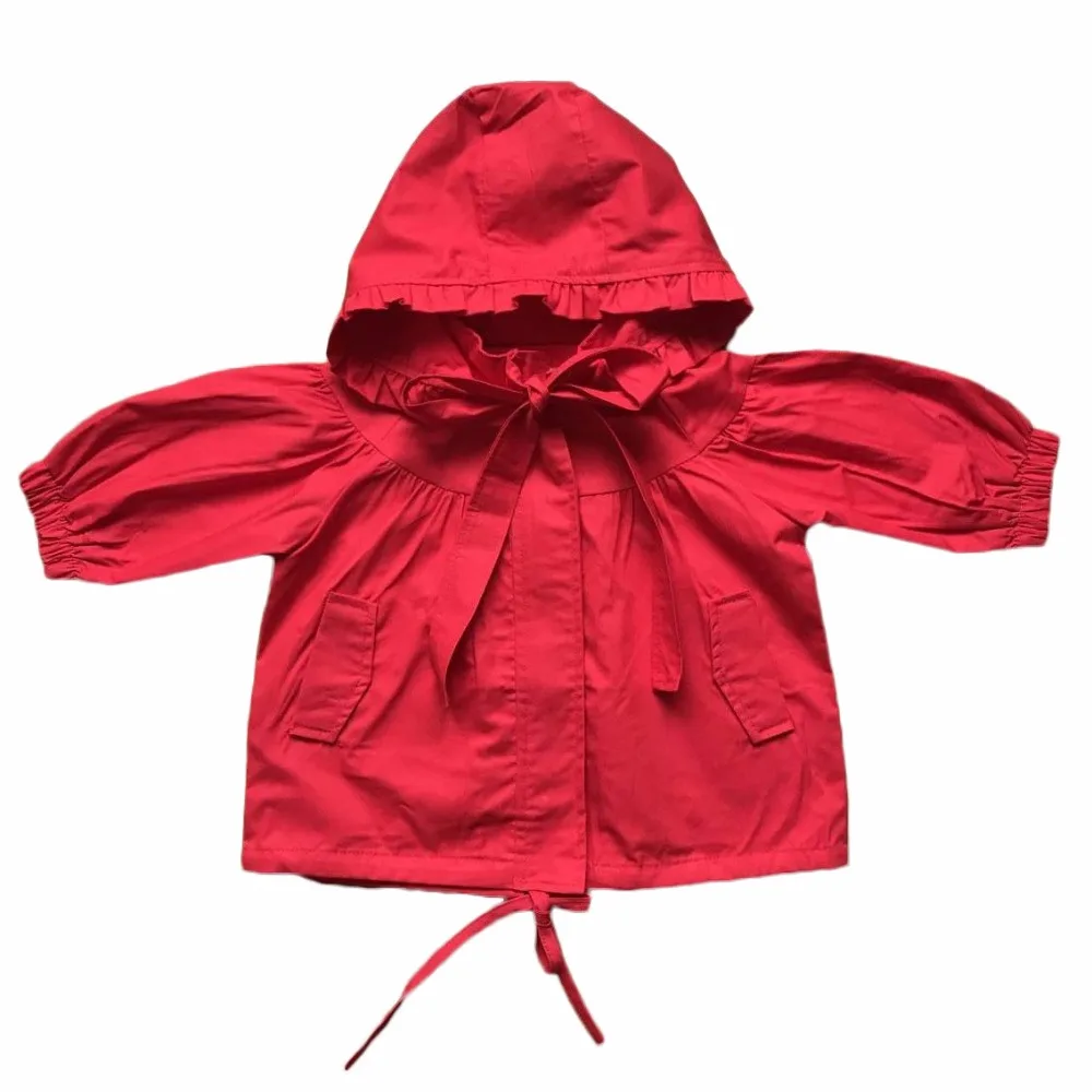 Enfant Kids Hooded Jackets For Girls Clothes Christmas Red Solid Baby