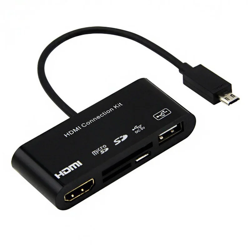 5 в 1 Micro-11p 11 Pin Micro USB к HDMI конвертер Кабель соединительный Комплект OTG SD TF M2 кард-ридер 2,0 хост HDTV AV концентратор адаптер