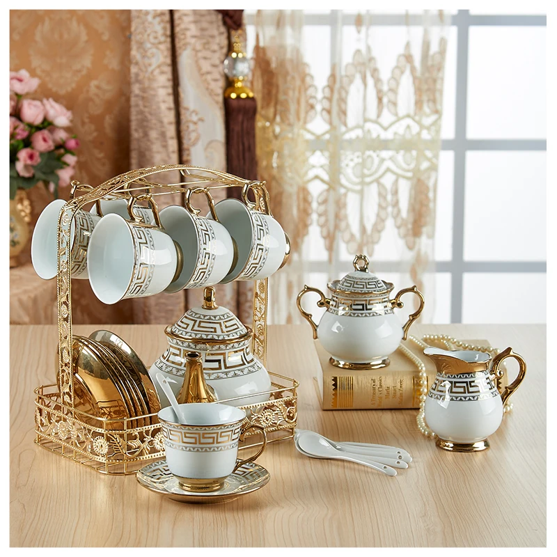 15pcs European style Royal ceramic coffee tea set household water cup included 6 cups 6 saucer 1 holder 1 sugar pot 1 milk jug 15pcs European style Royal ceramic coffee tea set household water cup included 6 cups 6 saucer 1 holder 1 sugar pot 1 milk jug