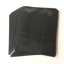 100 Pages, 1800 Pockets Side Loading Black Color Series Card Page Protector for Standard Size Board Game Cards