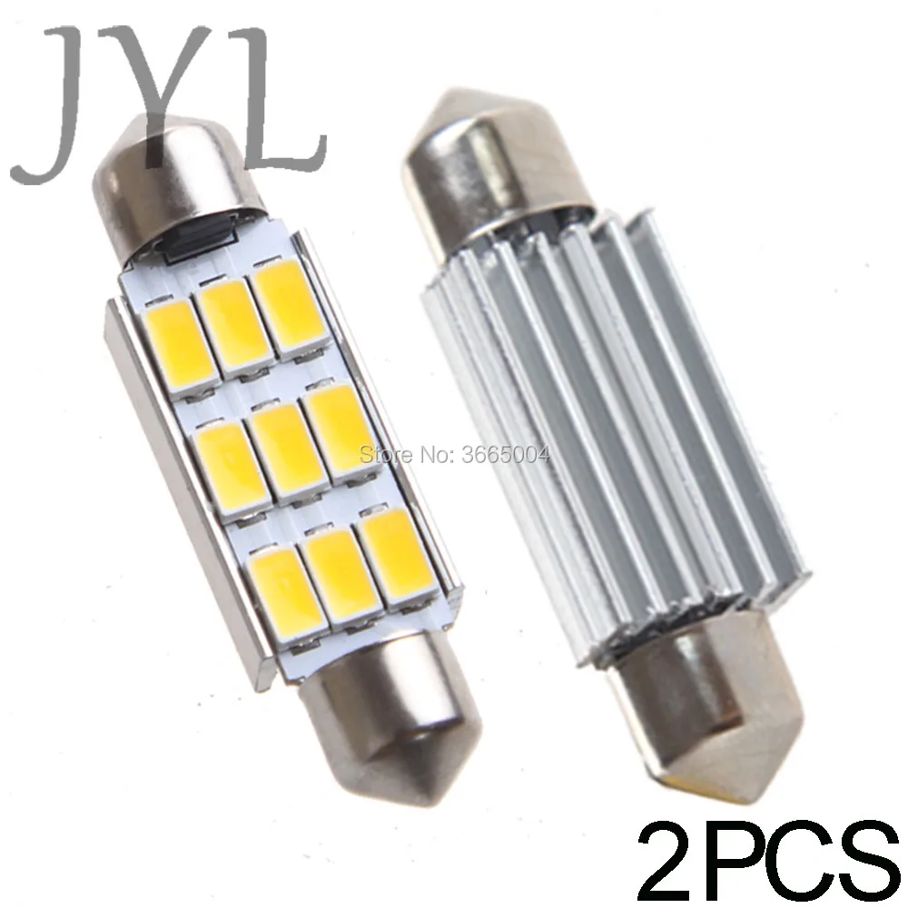 

2PCS Warm White 41mm - 44mm 1.72" 5730SMD 211-2 Bulbs Festoon Dome Map Led Light 1.2W