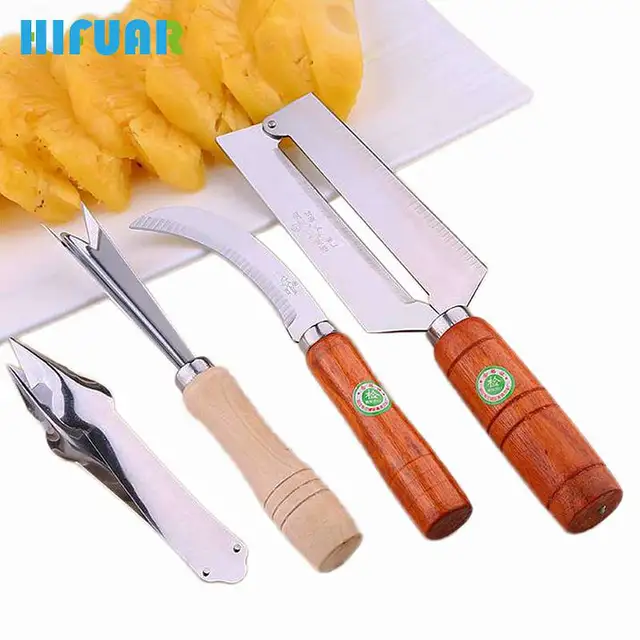 HIFUAR 4PCS/set Pineapple Slicers Fruit Peelers Pineapple Watermelon