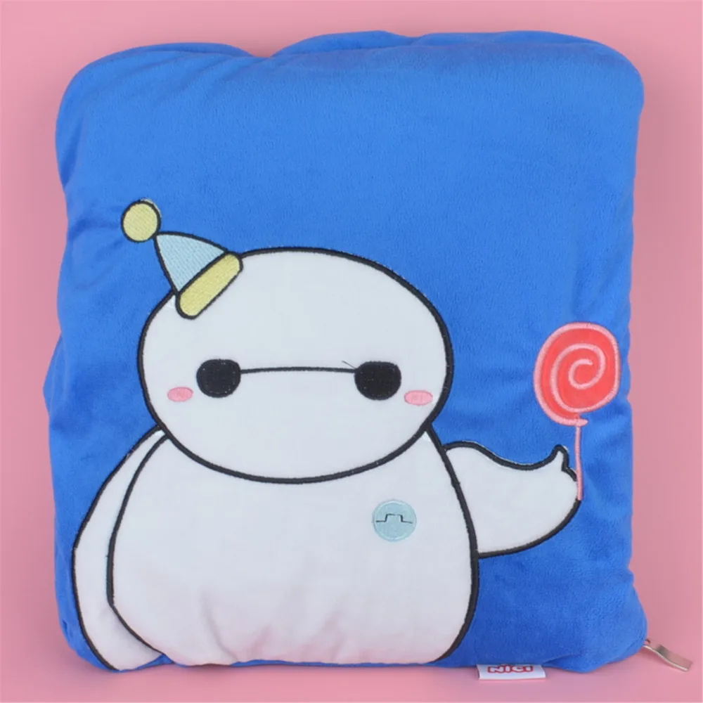 2 в 1 многофункциональная синяя плюшевая подушка Baymax Детский плюшевый одеяло