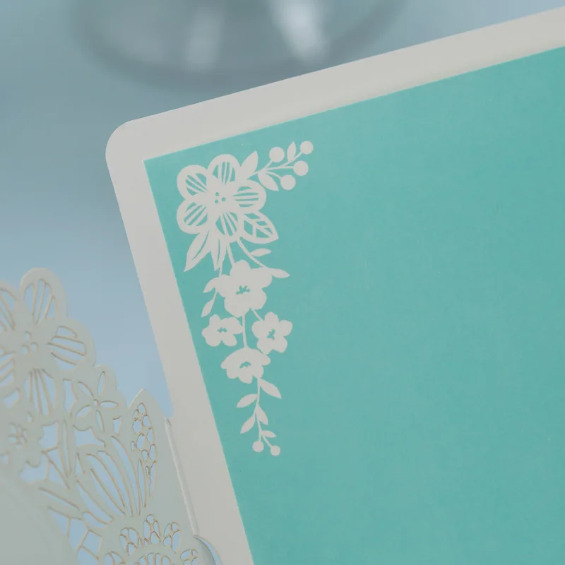  FANLUS Blue Wedding Invitation Cards Kit with Envelopes Custom Personalized Printing - 32891253607
