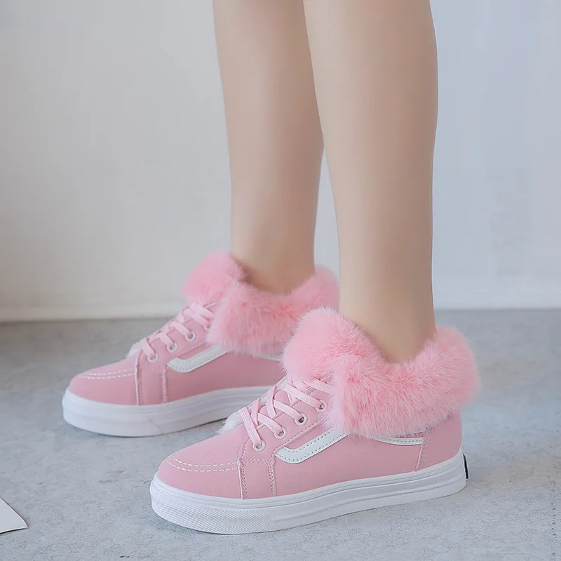 

2018 Winter New Style College With Flat Bottom Comfort And Warm Cotton Boots Working Boots