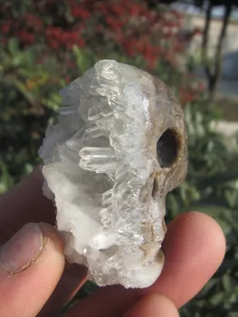 

91g Tibet's natural clear quartz crystal skull specimen A4