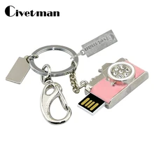 Кристальный брелок, USB флеш-накопитель, 128 ГБ, металлическая камера, ручка-накопитель, 4 ГБ, 8 ГБ, 16 ГБ, 32 ГБ, 64 ГБ, флешка, карта памяти, USB 2,0, U диск