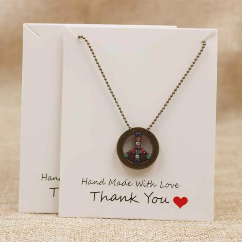 Zerong jewelry 10*8cm Handmade Jewelry tag Cards,DIY Thank you Jewelry necklace packing display
